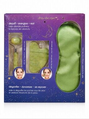 Skip The Spa Self Care & Sculpting Gua Sha, Mask & Jade Roller 3 Piece Set